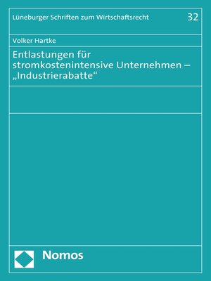 cover image of Entlastungen für stromkostenintensive Unternehmen – "Industrierabatte"